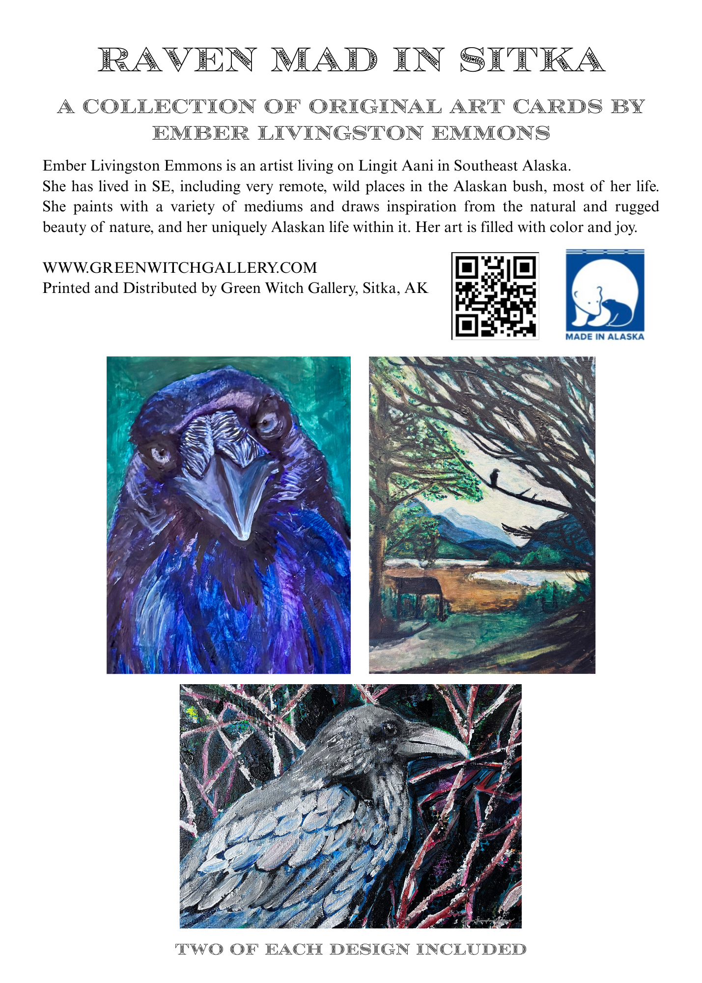 Raven Mad in Sitka Card Set. $18.00