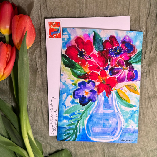 Blue Vase Greeting Card