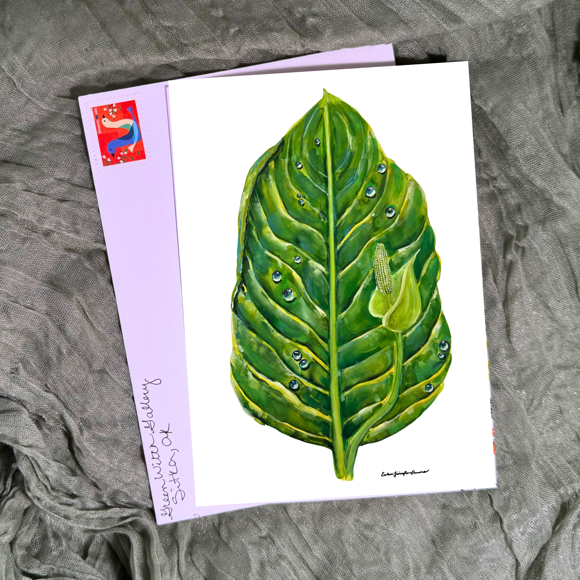 Skunk Cabbage Leaf Greeting Card