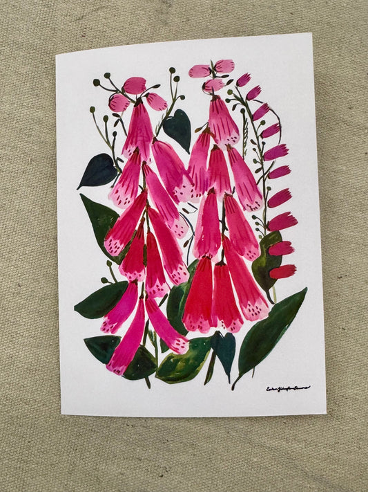 Digitalis, Fox Glove 5” by 7” Folding Card