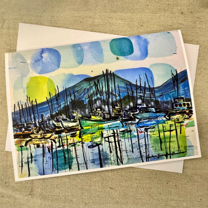 Harbor Lights 5” by 7” Folding Card