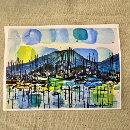 Harbor Lights 5” by 7” Folding Card