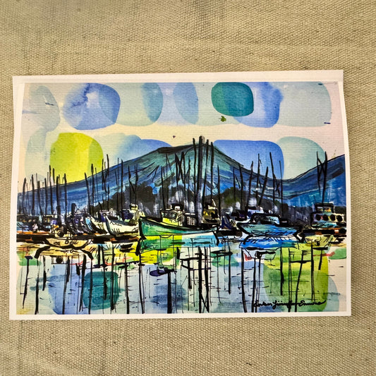 Harbor Lights 5” by 7” Folding Card