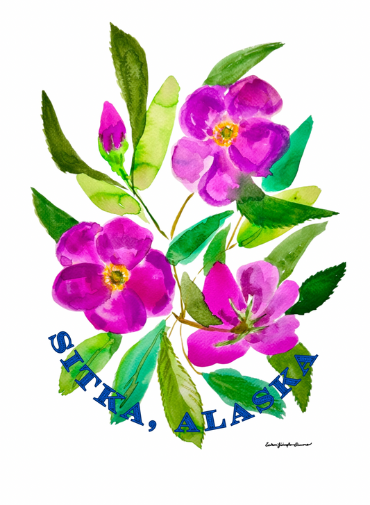 Sitka Rose watercolor floral