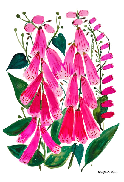 Digitalis, Fox Glove, 11” by 15” Watercolor Painting