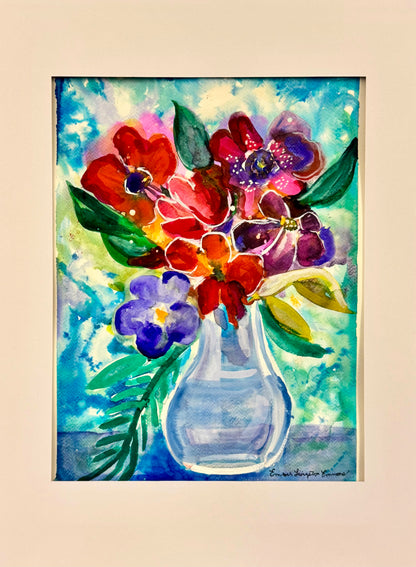 Blue Vase, 11” by 15” Original Painting